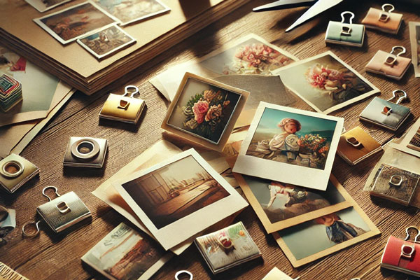 Herramientas para álbumes de recortes y fotografías antiguas.