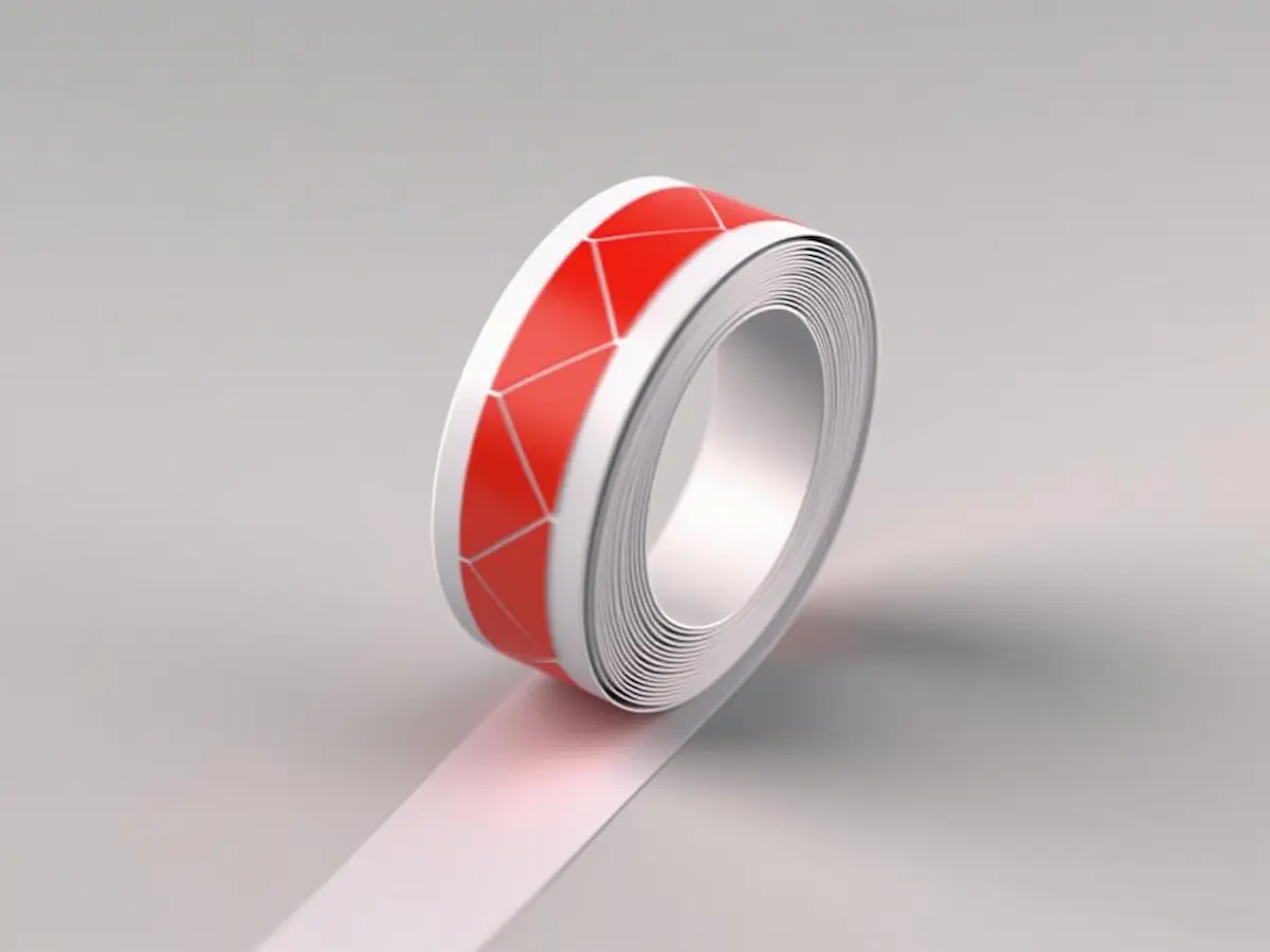 Um rolo de cantoneiras para fotos autoadesivas vermelhas da SENDA Stickers.